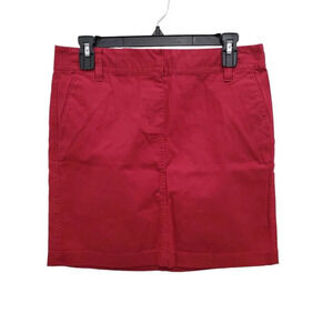 Ann Taylor LOFT Dark Red‎ Stretch Cotton Blend Casual Above Knee Skirt Size 2